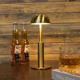 Night Lights Cordless Bar Table Lamp LED Night Light Rechargeable Touch Sensor Wireless Bedside Desk Lamps Restaurant Coffee Mushroom Lamp YQ231214