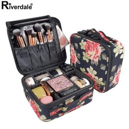 Rose Flower Professional Makeup Case Full Beautician Travel Suitcase For Manicure Need Women Cosmetic Bag Organiser For Female205I