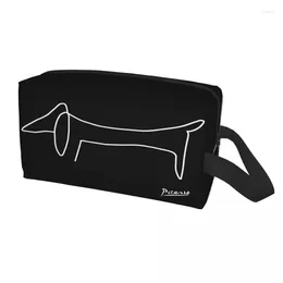 Cosmetic Bags Pablo Picasso Dog Dachshund Makeup Bag Women Travel Organizer Fashion Storage Toiletry