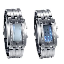 Wristwatches Lancardo Luxury Binary System LED Display Watches For Men and Woman Wrist Watch Clock Hours Couple Watch relogio masculino 231213