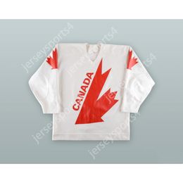 Custom MICHEL GOULET 15 TEAM CANADA CANADA CUP WHITE HOCKEY JERSEY NEW Top Stitched S-M-L-XL-XXL-3XL-4XL-5XL-6XL