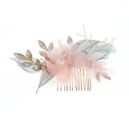 Hair Clips Jewellery Comb For Women Silk Flower Gentle Colour Elegant Beauty Headpiece Thick Curly Styling Decoration