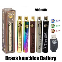 Brass knuckles section preheat adjustable 900mah bottom voltage adjustable 3.2-3.7-4.1V protect USB charger with packing box