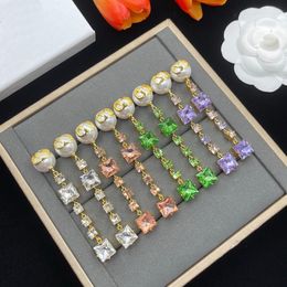 Dangle & Chandelier Earring Fashionable and Personalised Sweet Pearl Crystal Tassel Earrings Engagement Wedding Accessories Gifts Jewellery VAE11