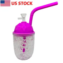 8,6 Zoll Silikon + Glas Rauchen Shisha gefrorener Tasse Wasserrohr Bong Shisha mit 14 mm Schüssel