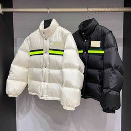 2023 The new French designer autumn and winter casual jacket plus cashmere warm down jacket spliced stand-up collar coat men and women the same With