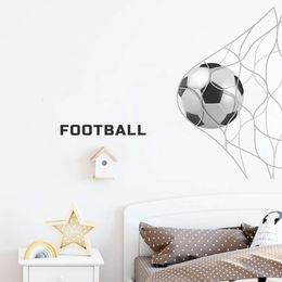 Soccer into Goal Football Wall Stickers for Kids Room Baby Boy Room Wall Decals Living Room Bedroom Home Decorative Stickers PVC