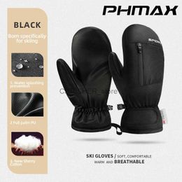 Ski Gloves PHMAX Mitten Gloves Men Women Winter Ski Glove Waterproof Ultralight Snowboard Gloves Riding Snow Keep Warm Windproof MittenL23118