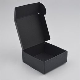 50pcs Black WrapCraft Kraft Paper Packaging Box Wedding Party Small Gift Candy Jewellery Package Boxes For Handmade Soap box 210402200o