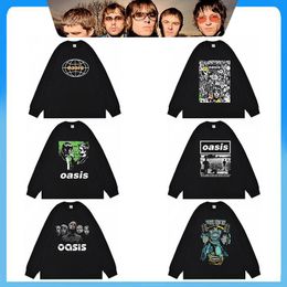 Oasis Band Long sleeved T-shirt Rock American Retro Street Loose High Street Heavyweight Vintage Base