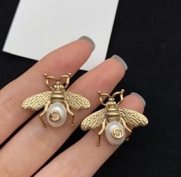 Designer earrings brass material 925 silver needles antiallergic bee luxury brand earring ladies weddings parties gifts exquisite5626997