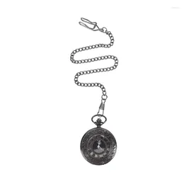 Wristwatches 3X Vintage Steampunk Black Roman Numerals Necklace Quartz Pendant Pocket Watch Gift