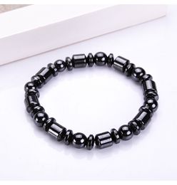Men Biomagnetic party Multi-shaped Natural Stone Black Stone Magnetic Therapy Bracelet Magnetic Health Hand Bracelet