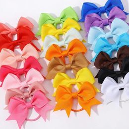 Hair Accessories Solid Color Handmade Bowknot Ties For Children Kids Bow Hairband Headwear Girls Rope Wholesale