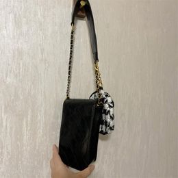 Party gifts fashion women black Cosmetic bag coin purse mobile phone bags classic chain with gift box popular items in European an279u