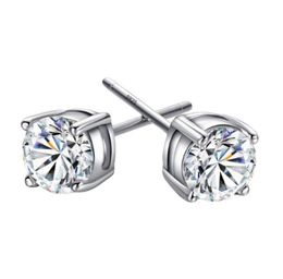 Classic Charm Zircon S925 Sterling Silver Stud Earring Ear Bone Nail Women Men No Fading No Allergies5094681