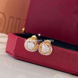 Trinity earrings Rose white Factory designer jewelry diamond custom Rose gold platinum gold tri-color ring INS New in luxury fine jewelry