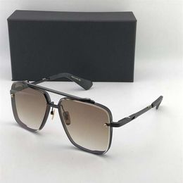 Matte Black 121 Square Sunglasses Brown Gradient Lenses Sun Glasses Men Sunglasses Shades New with box218U