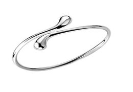 925 Sterling Silver nice Cuff Bangles Women Double Ball Peens Fashion Costume bangle Jewelry for women2134701