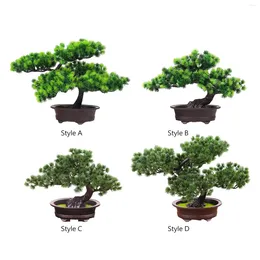 Decorative Flowers Artificial Bonsai Decor Pine Tree House Plants Table Centrepiece Tabletop