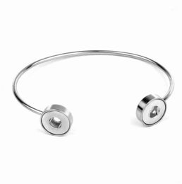 High Quality Real Stainless Steel Double 12mm Snap Buttons Cuff Bangles Diy Button Bracelets Jewelry For Women Men 7styles Bangle4593606