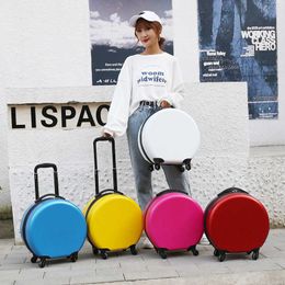 Children's trolley box printed cartoon semi-circular universal wheel boarding case travel box student luggage