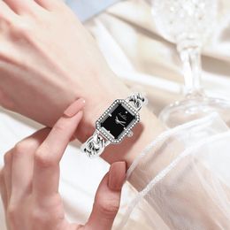 Women's fashion high quality luxury small fragrance square chain diamond watch