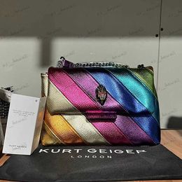 Evening Bags Kurt G London Multi-Coloured Patchwork Crossbody Bags For Women UK Brand Designer Fashion Trend Handbag PU Shoulder Bag T231214