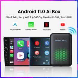 Android 11.0 CarPlay Ai Box Android Auto Wireless TV Box Wireless Adapter For Apple Phoke Car Intelligent System WIFI