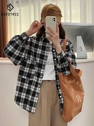 Women's Blouses Shirts New Autumn Cotton Shirts Women Lapel Tops Girl Long Sleeve Peached Plaid Thick Casual Classical Loose Blouses Spring T30319QM YQ231214