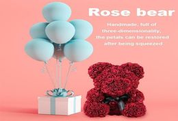 Rose Bear Teddy Bear Artificial Foam Roses for Window Display Forever Rose Everlasting Flower Wedding Valentines Gifts298y2452325