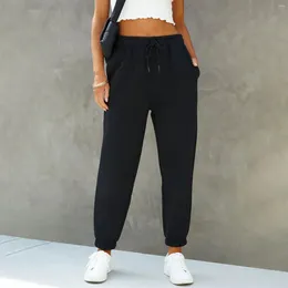 Women's Pants Fashionable And Casual Drawstring Solid Color Sports Double Pocket Shirt Outdoor Long Pant