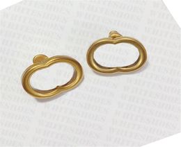 Hollow Letter Charm Stud Womens Simple Gold Earring Classic Copper Party Earrings Women Designer Trendy Studs8792938