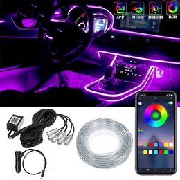 Car Interior Neon RGB Led Strip Lights 4 5 6 in 1 Bluetooth App Control Decorative Lights Ambient Atmosphere Dashboard Lamp280g