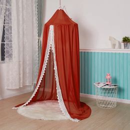 Crib Netting Baby Cot Hanging Tent Kids Bed Canopy Mosquitoes Net Lace Curtains Girls Boys Round Dome Children Play Home Dec 231213