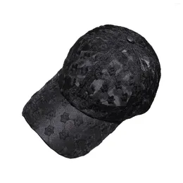 Ball Caps Women Casquette Outdoor Washable Visor Summer Portable Baseball Cap Daily Snapback Breathable Mesh Embroidered Lace Flower