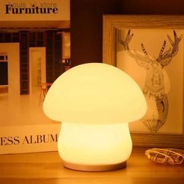 Night Lights LED Mushroom Night Light Silicone Touch Sensor Kid's Room Night Lamp Baby Sleeping Bedroom Bedside Decoration Lamps YQ231214