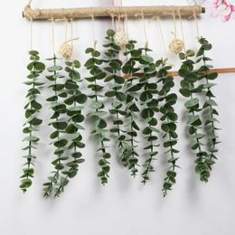 Decorative Flowers Artificial Eucalyptus Leaf Wall Hanging Simulation Green Plant Bathroom Home Wedding Party Decoration