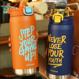 Water Bottles Nsulated Thermos Bottle Stainless Steel Thermal Mug Large Capacity Thermo Bottle with Tumbler Sports Cup Drinks Vacuum Flasks 231213