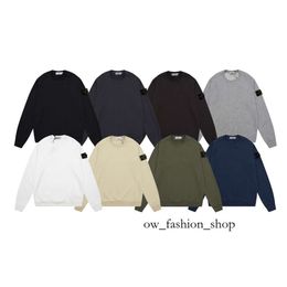 Stones Island Hoodie Basic Long Sleeved Badge Men's And Women's Pullover Round Neck Loop Solid Colour Ins For Foreign Trade 419 441