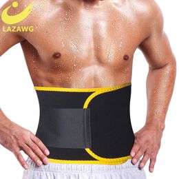 Men's Body Shapers LAZAWG Men Waist Trainer Trimmer Sauna Sweat Belt Belly Corsets Control Sport Workout Weight Loss Slimming Body Shaper 231213