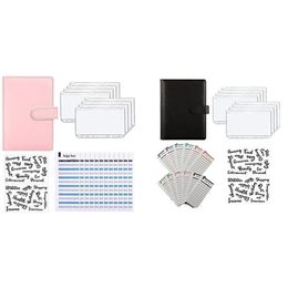 Gift Wrap A6 PU Leather Notebook Binder Budget 6 Ring Cash Budget Envelopes System 12 Pieces Expense Sheets290G