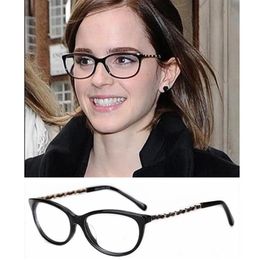 STAR Eleglant Women Small Glasses Frame Exqusite Leather Metal Chain Leg Italy Plank Fullrim 53-15-138 for Prescription fullset De2947