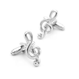 Music series French cufflinks silver musical notes cufflinks