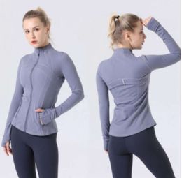 Quick-Drying Yoga Clothes Long-Sleeve Thumb Hole Training Running Jacket Women Slim Fitness Coat designer coat women womens jacket 631r