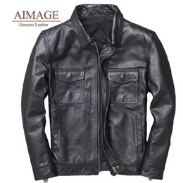 Men's Leather Faux Leather Men Cowhide Jacket Leather Jackets Leather Bomber Jacket Real Leather Jacket Men Genuine Leather S-7XL vintage style 231213