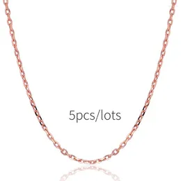 Chains Nareyo Copper Plated Silver Rose Gold 1MM Basic Necklace For Women With 18 Inch 0-shaped Chain 5pcs/lot