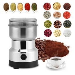 Manual Coffee Grinders 220V Electric Grinder Creative Stainless Herbs Spices Nuts Grains Bean Grinding Kitchen Coffeeware Tool 231214