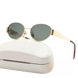 Celinee Solglasögon Designer Kvinna Eyewear Mens and Womens Universal Polarised Oval Metal Rimmade solglasögon Metall Nässtöd Metall Polerade tempel Elitglasögon