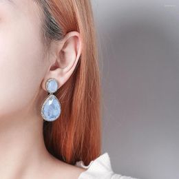Dangle Earrings Beautiful Fusion Stone Wholesale Colorful Pear Shape Drop